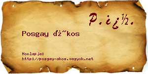 Posgay Ákos névjegykártya